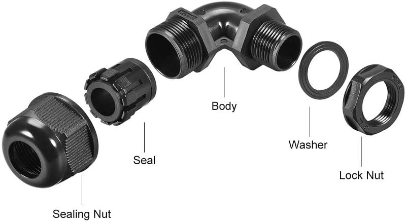 90 Degree Elbow Nylon Cable Gland